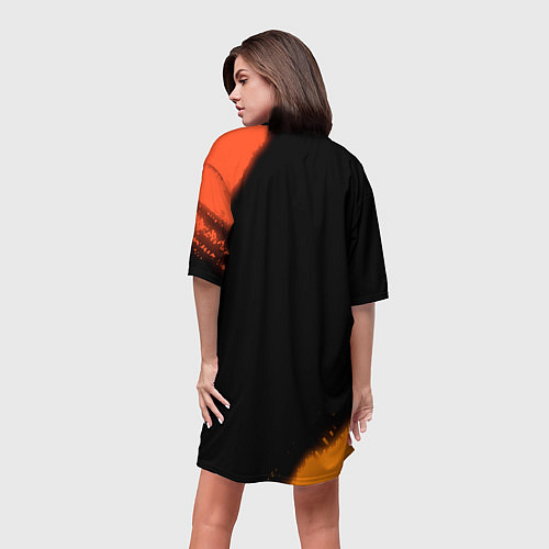 Женская длинная футболка Юлия - ЛИСИЧКА - Краска / 3D-принт – фото 4