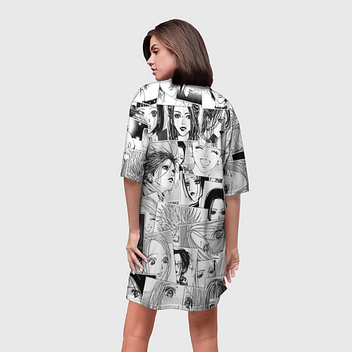 Женская длинная футболка Nana pattern / 3D-принт – фото 4