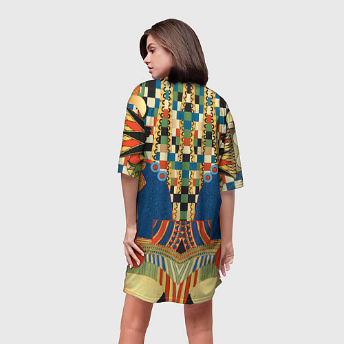 Женская длинная футболка Египетский орнамент / 3D-принт – фото 4