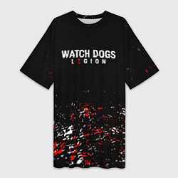 Футболка женская длинная Watch Dogs 2 Брызги красок, цвет: 3D-принт