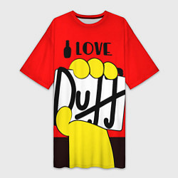 Футболка женская длинная Love Duff, цвет: 3D-принт