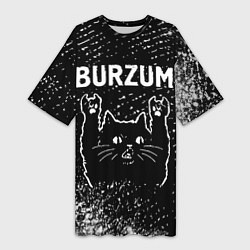 Женская длинная футболка Burzum Rock Cat