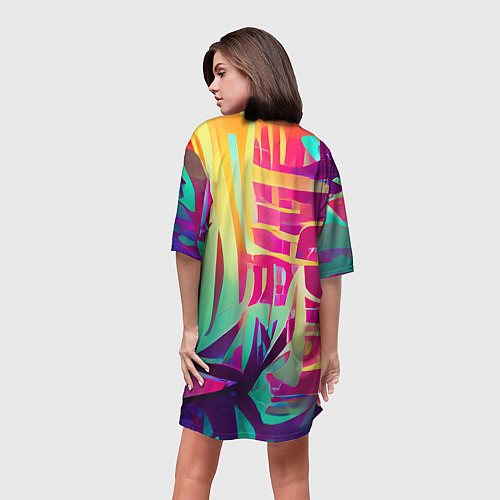 Женская длинная футболка Хиппи вайб / 3D-принт – фото 4