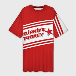 Женская длинная футболка Надпись Турция на турецком и английском языках