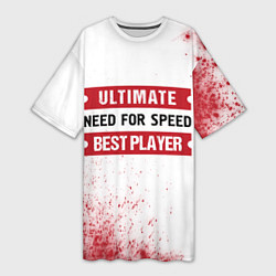 Женская длинная футболка Need for Speed таблички Ultimate и Best Player