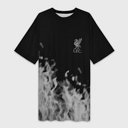 Женская длинная футболка Liverpool Серое пламя