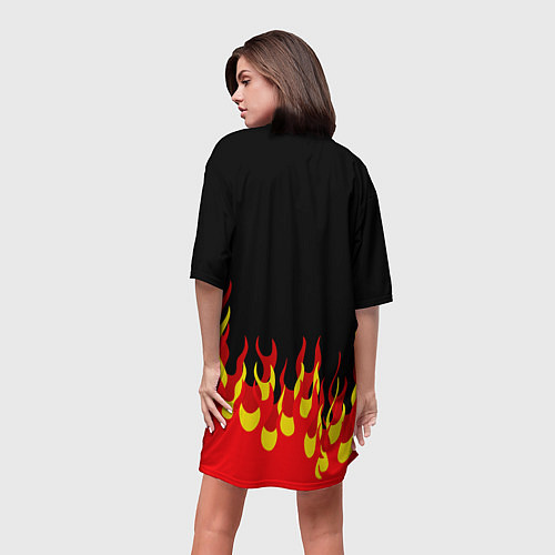 Женская длинная футболка Манчестер юнайтед огонь / 3D-принт – фото 4