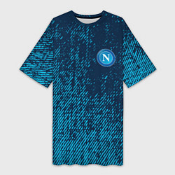 Женская длинная футболка Napoli наполи маленькое лого