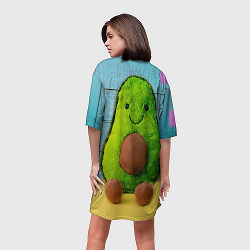 Женская длинная футболка Avocado print / 3D-принт – фото 4