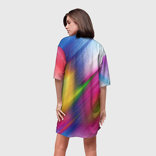 Женская длинная футболка Абстрактный разноцветный текстурированный фон / 3D-принт – фото 4