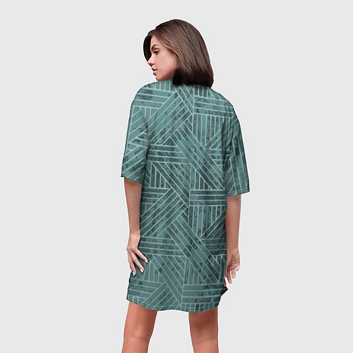 Женская длинная футболка Геометрический минималистический паттерн / 3D-принт – фото 4