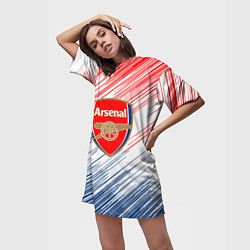 Футболка женская длинная Арсенал arsenal logo, цвет: 3D-принт — фото 2