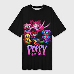 Женская длинная футболка POPPY PLAYTIME chapter 2 персонажи игры