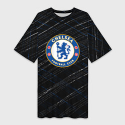 Женская длинная футболка Chelsea много линии