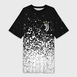 Футболка женская длинная Juventus fc брызги краски, цвет: 3D-принт