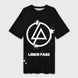 Женская длинная футболка Linkin Park логотип краской