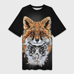 Женская длинная футболка Красивая лисица