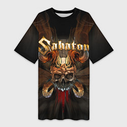 Женская длинная футболка SABATON САБАТОН SKULL