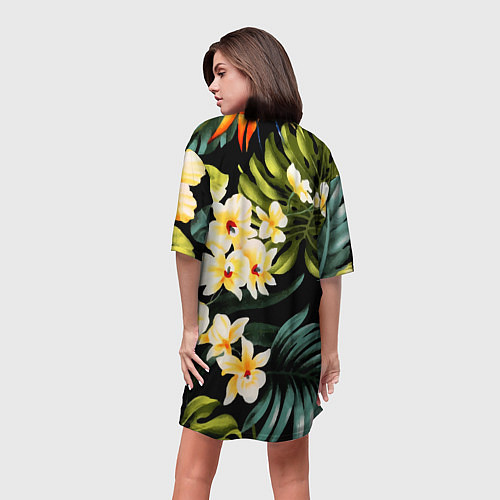 Женская длинная футболка Vanguard floral composition Summer / 3D-принт – фото 4