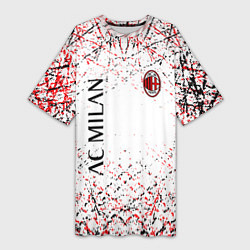 Женская длинная футболка Ac milan logo