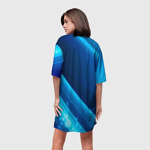 Женская длинная футболка Соник абстракция яркая / 3D-принт – фото 4