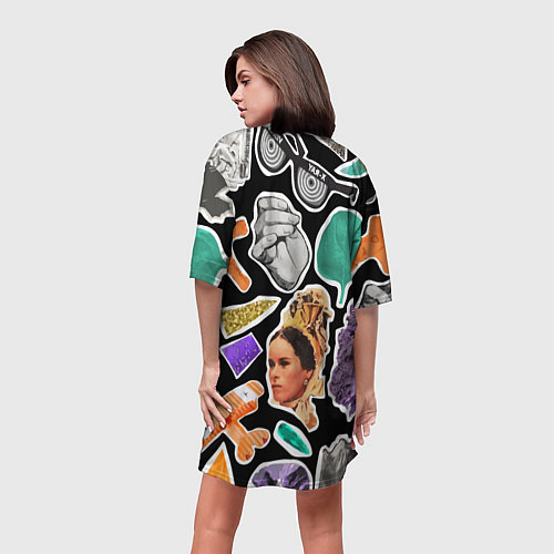 Женская длинная футболка Underground pattern Fashion trend / 3D-принт – фото 4