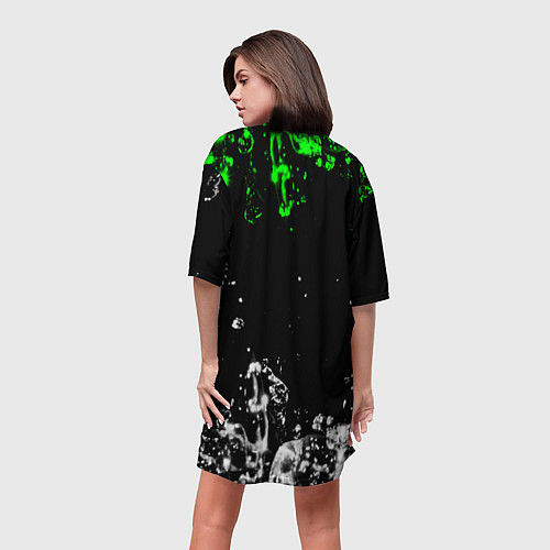 Женская длинная футболка Нилето niletto текстура воды / 3D-принт – фото 4