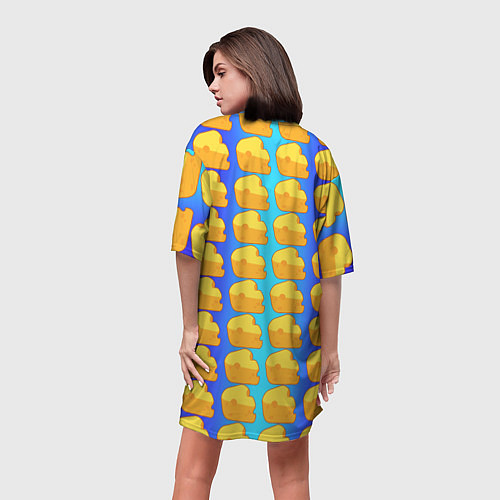 Женская длинная футболка Сыр сыр сыр / 3D-принт – фото 4