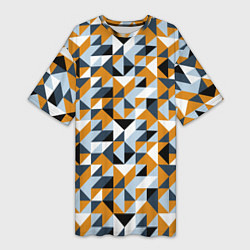 Женская длинная футболка Полигональный геометрический узор