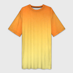 Футболка женская длинная Оранжевый, желтый градиент, цвет: 3D-принт