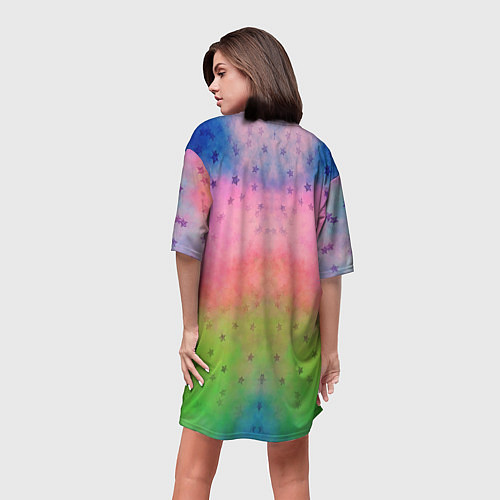 Женская длинная футболка Продавец арбузов на машине / 3D-принт – фото 4