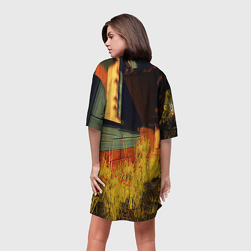 Женская длинная футболка Hello Neighbor Привет сосед Сосед поливает / 3D-принт – фото 4