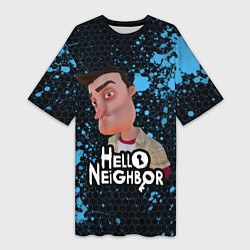 Женская длинная футболка Hello Neighbor Привет сосед Ник Рот
