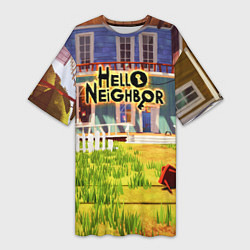 Женская длинная футболка Hello Neighbor: Дом