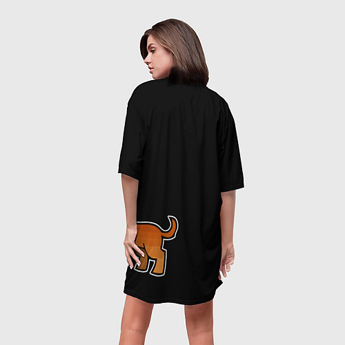Женская длинная футболка Длинная Такса / 3D-принт – фото 4