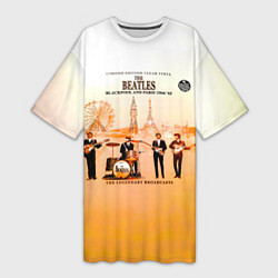 Футболка женская длинная The Beatles Blackpool And Paris 1964-65, цвет: 3D-принт