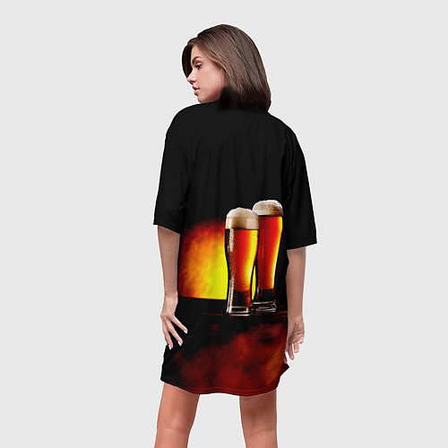 Женская длинная футболка Пивасик с Пенкой / 3D-принт – фото 4