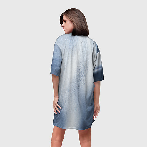 Женская длинная футболка Абстрактный пепел - Серый / 3D-принт – фото 4