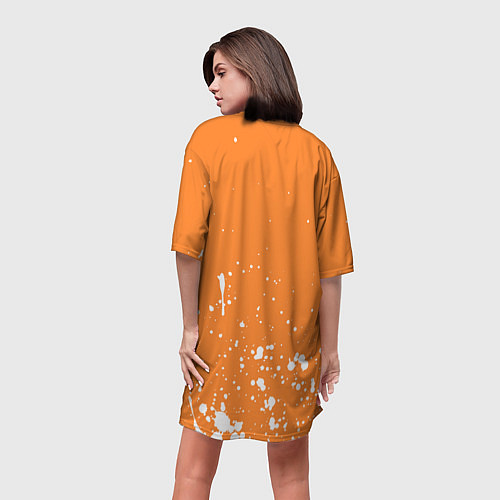 Женская длинная футболка GONE Fludd - Брызги / 3D-принт – фото 4
