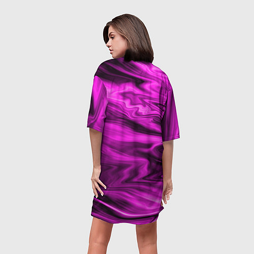 Женская длинная футболка Розово-пурпурный закат / 3D-принт – фото 4