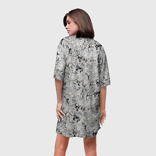 Женская длинная футболка Светло серый абстрактный / 3D-принт – фото 4