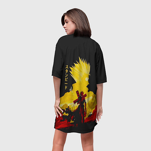 Женская длинная футболка Триган гуманоидный тайфун / 3D-принт – фото 4