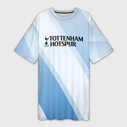 Футболка женская длинная Tottenham hotspur Голубые полосы, цвет: 3D-принт