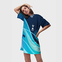Футболка женская длинная Tottenham hotspur Абстракция, цвет: 3D-принт — фото 2