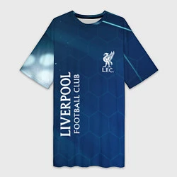 Футболка женская длинная Liverpool Соты Абстракция, цвет: 3D-принт