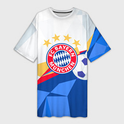 Футболка женская длинная Bayern munchen Абстракция геометрии, цвет: 3D-принт