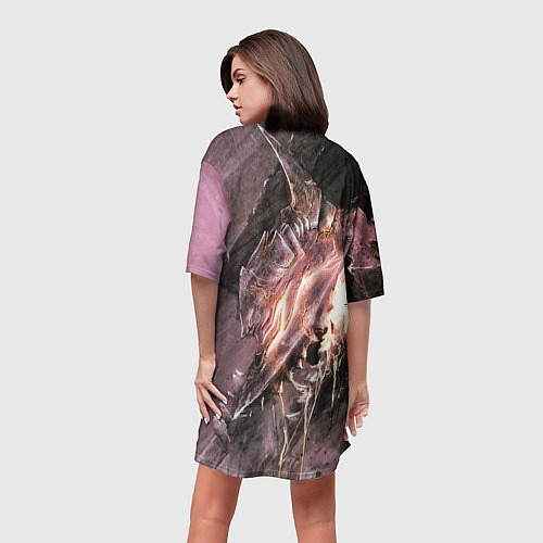 Женская длинная футболка Берсерк Гатс В Доспехах Извергает Огонь / 3D-принт – фото 4