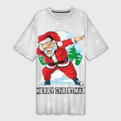 Женская длинная футболка Dab Santa Merry Christmas