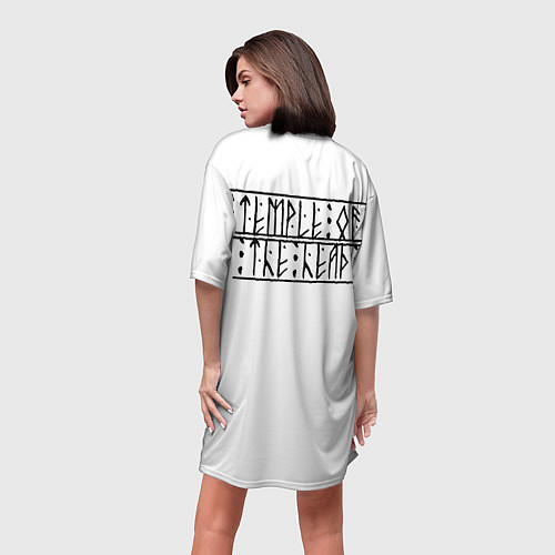 Женская длинная футболка Храм Головы / 3D-принт – фото 4