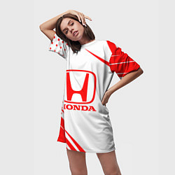 Футболка женская длинная Honda - sport, цвет: 3D-принт — фото 2